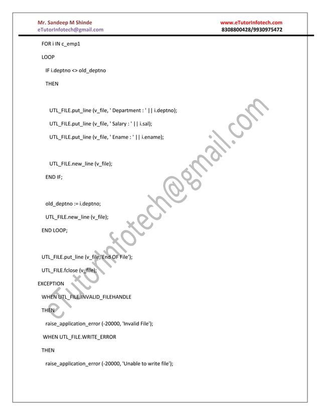 Plsql examples | PDF