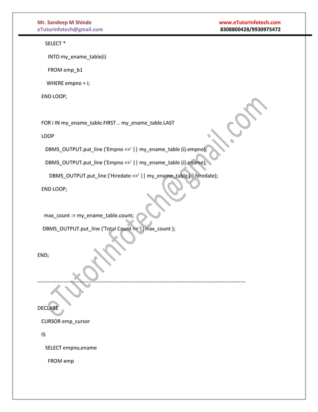 Plsql examples | PDF
