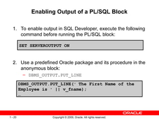 Oracle PLSQL Fundamentals-Introduction to PL/SQL | PPT