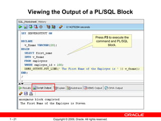 Oracle PLSQL Fundamentals-Introduction to PL/SQL | PPT