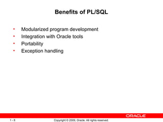 Oracle PLSQL Fundamentals-Introduction to PL/SQL | PPT