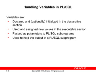 PLSQL Fundamentals-Declaring PL/SQL Variables | PPT