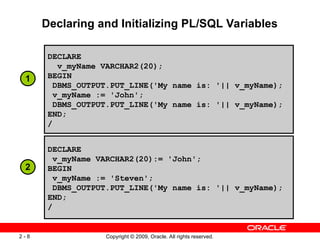 PLSQL Fundamentals-Declaring PL/SQL Variables | PPT