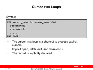 PLSQL Fundamentals PL/SQL Cursor in Oracle | PPT