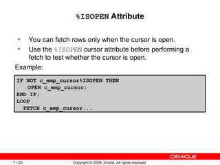 PLSQL Fundamentals PL/SQL Cursor in Oracle | PPT