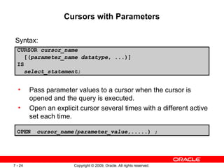 PLSQL Fundamentals PL/SQL Cursor in Oracle | PPT