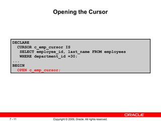 PLSQL Fundamentals PL/SQL Cursor in Oracle | PPT