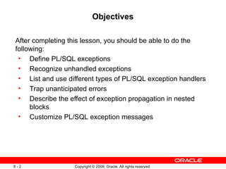 PLSQL Fundamentals PL/SQL Exceptions in Oracle | PPT