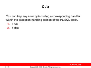 PLSQL Fundamentals PL/SQL Exceptions in Oracle | PPT