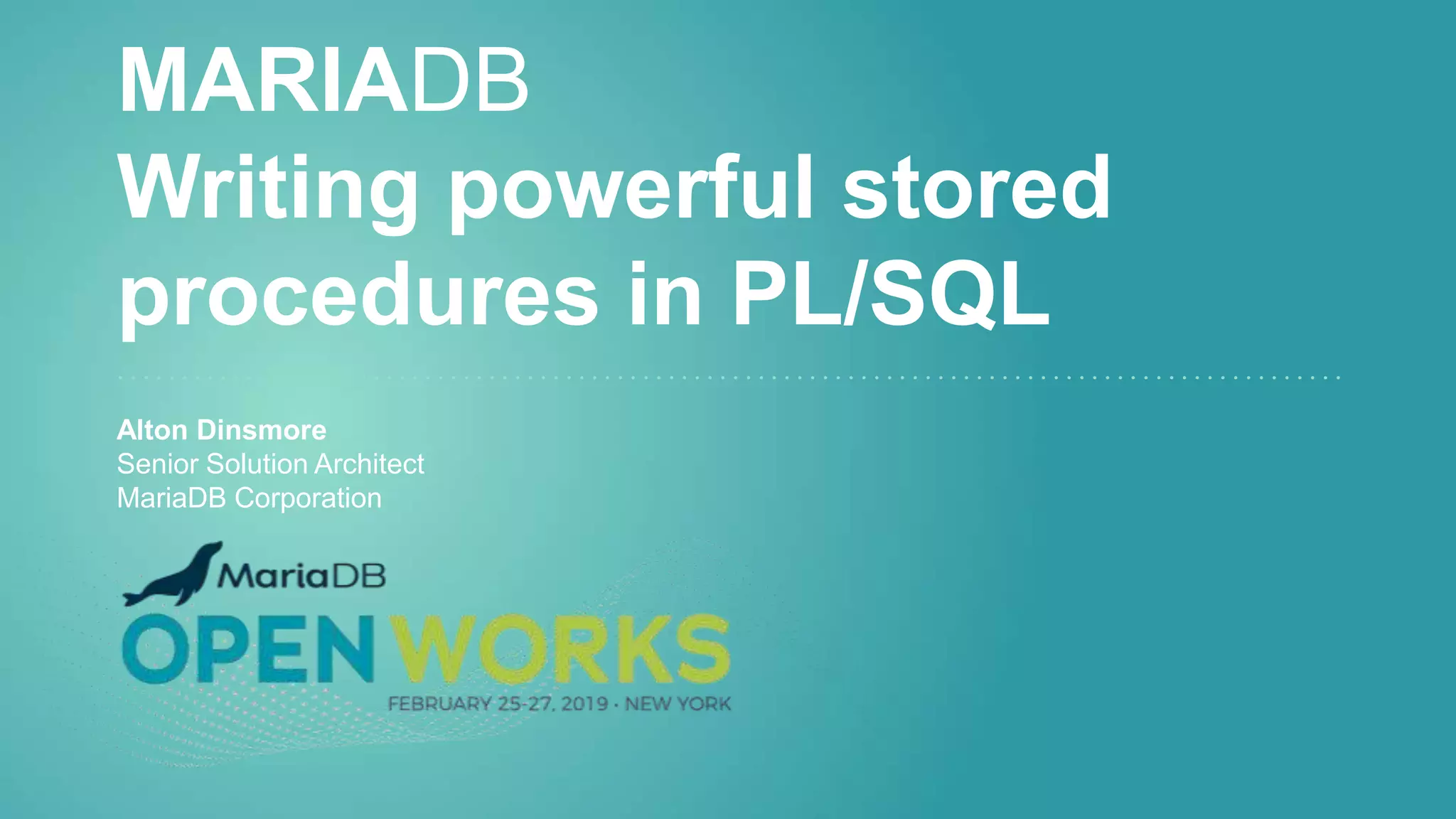 Writing powerful stored procedures in PL/SQL | PPT