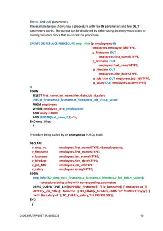 plsql notes.pdf for students Oracle databases | PDF