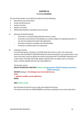 plsql notes.pdf for students Oracle databases | PDF