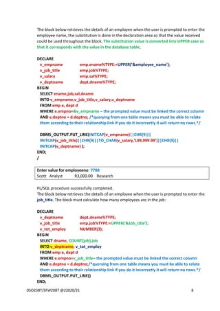 plsql notes.pdf for students Oracle databases | PDF