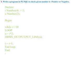 Plsql programs | PPTX