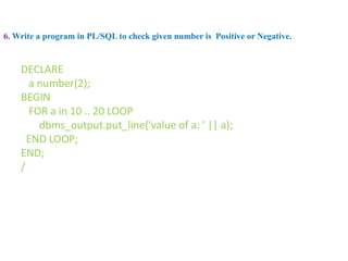 Plsql programs | PPTX
