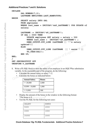 Pl sql student guide v 4 | PDF