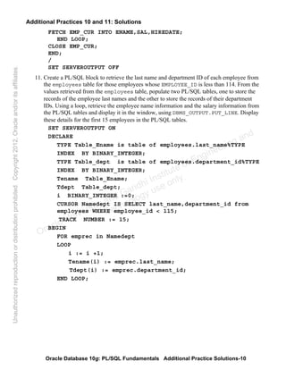 Pl sql student guide v 4 | PDF