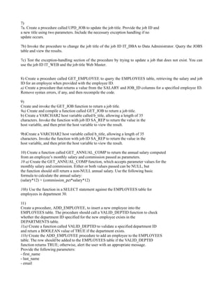 Plsql task | DOC | Databases | Computer Software and Applications