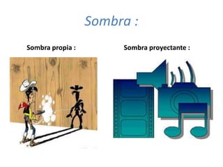 Sombra :
Sombra propia : Sombra proyectante :
 