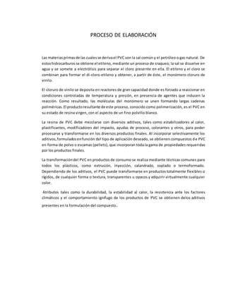 Plástico pvc (cloruro de polivinilo) | DOCX