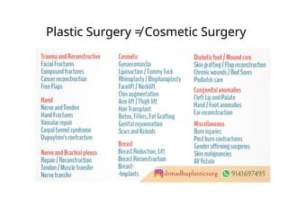 Plastic Surgery ≠ Cosmetic Surgery
 