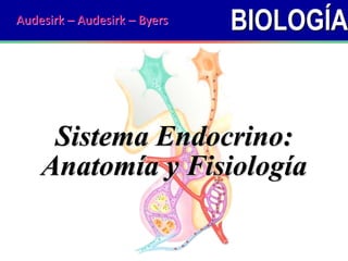 BIOLOGÍA
Sistema Endocrino:
Anatomía y Fisiología
Audesirk – Audesirk – Byers
 