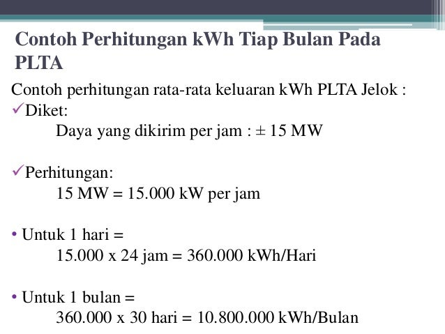 Plta Pembangkit Listrik Tenaga Air