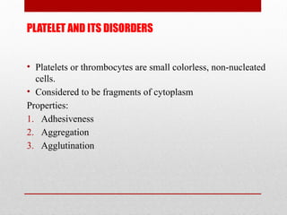 RBCS and Thrombosis in platlet disorders.pptx