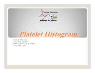 Platelet Histogram
Caesar Abu Arra
MSc Life sciences
BSc Medical lab. Sciences
Medicare Labs
 