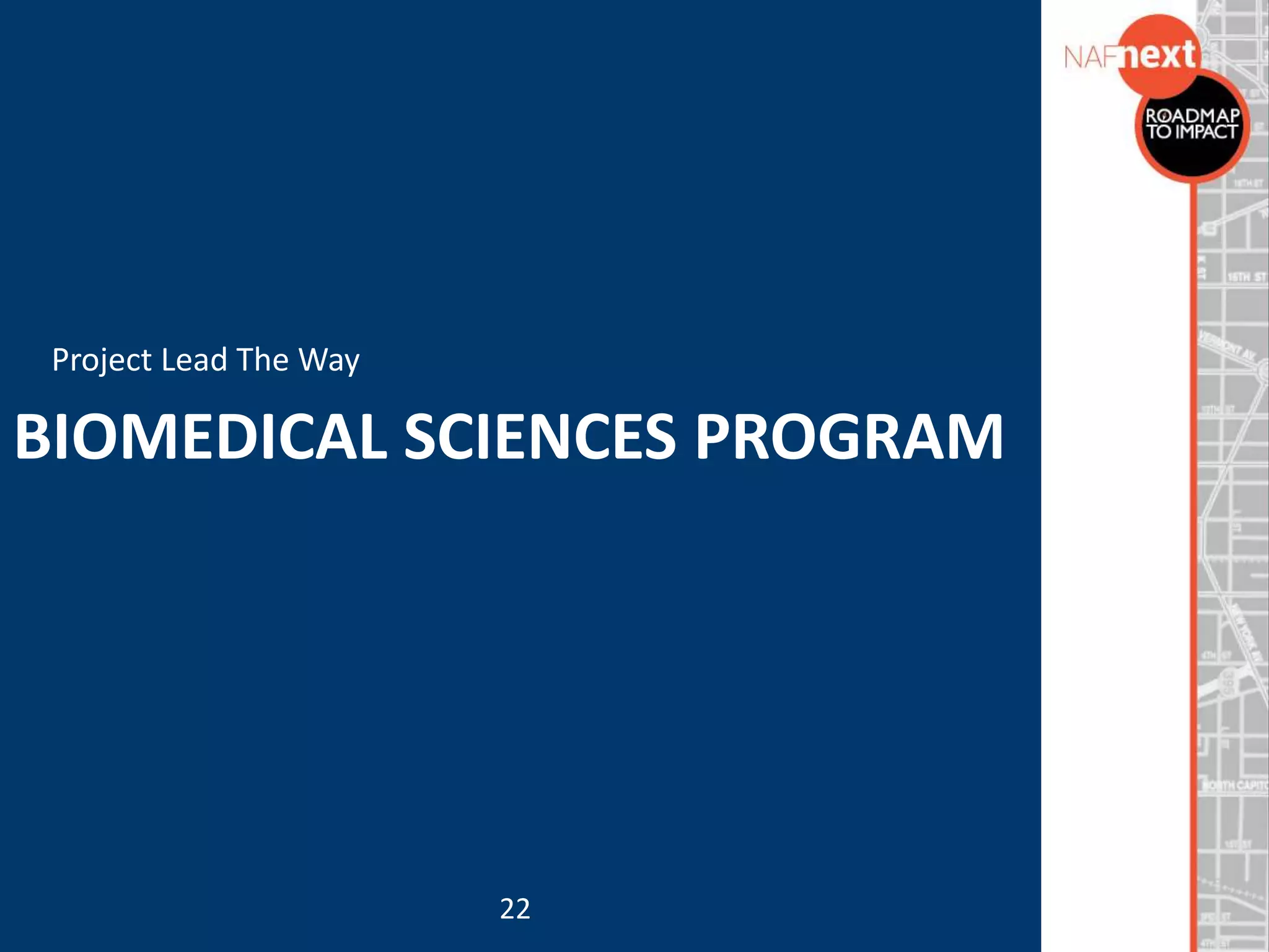 BIOMEDICAL SCIENCES PROGRAM
Project Lead The Way
22
 