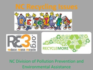 NC Recycling Issues NC Division of Pollution Prevention and Environmental Assistance 
