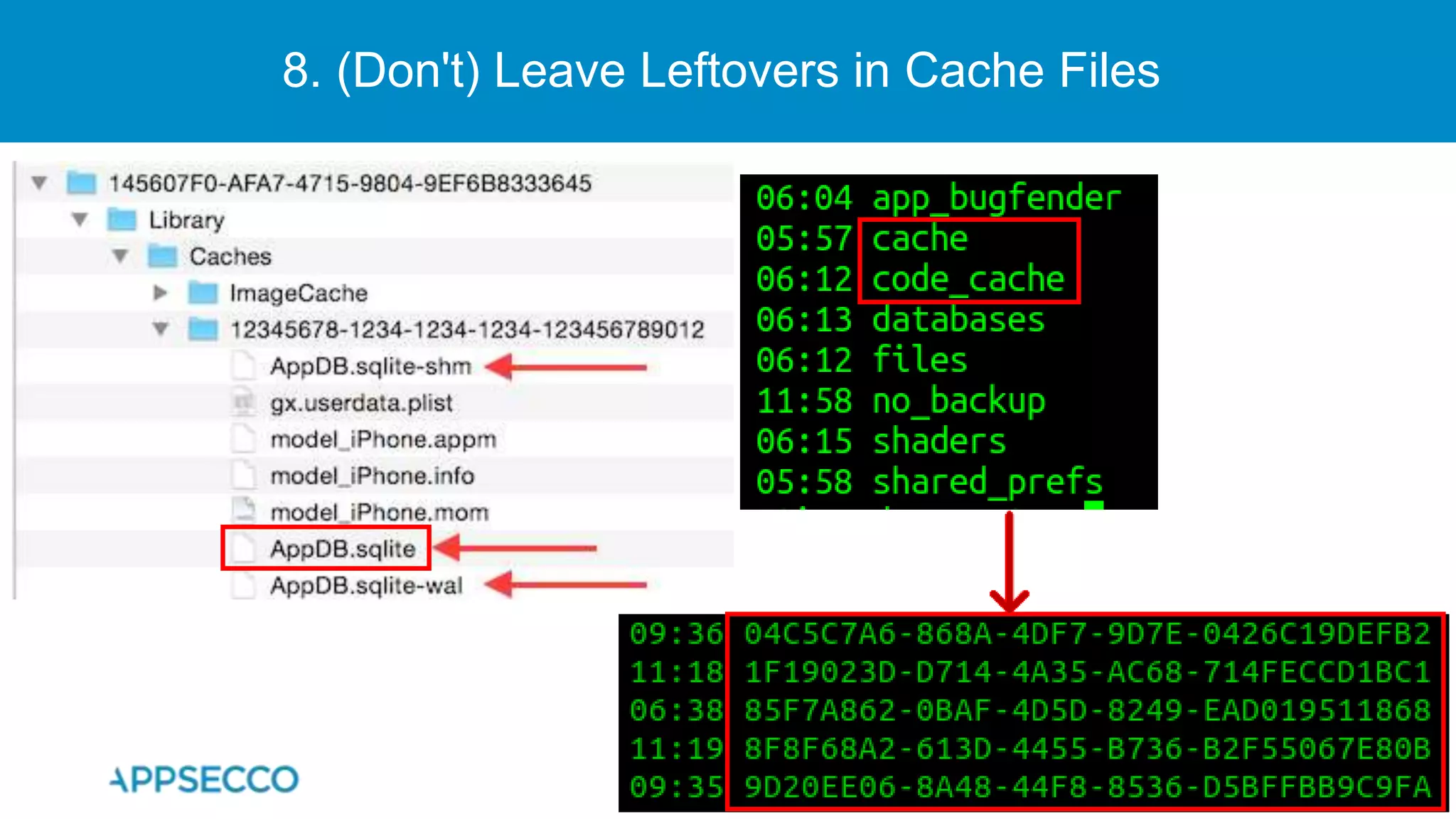 8. (Don't) Leave Leftovers in Cache Files
 