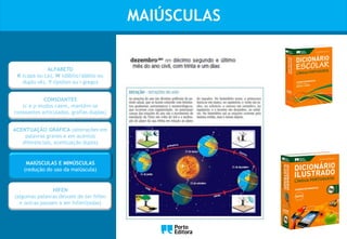 MAIÚSCULAS
Oo
ALFABETO
K (capa ou cá), W (dâblio/dáblio ou
duplo vê), Y (ípsilon ou i grego)
CONSOANTES
(c e p mudos caem, mantêm-se
consoantes articuladas, grafias duplas)
ACENTUAÇÃO GRÁFICA (alterações em
palavras graves e em acentos
diferenciais, acentuação dupla)
MAIÚSCULAS E MINÚSCULAS
(redução do uso da maiúscula)
HÍFEN
(algumas palavras deixam de ter hífen
e outras passam a ser hifenizadas)
 
