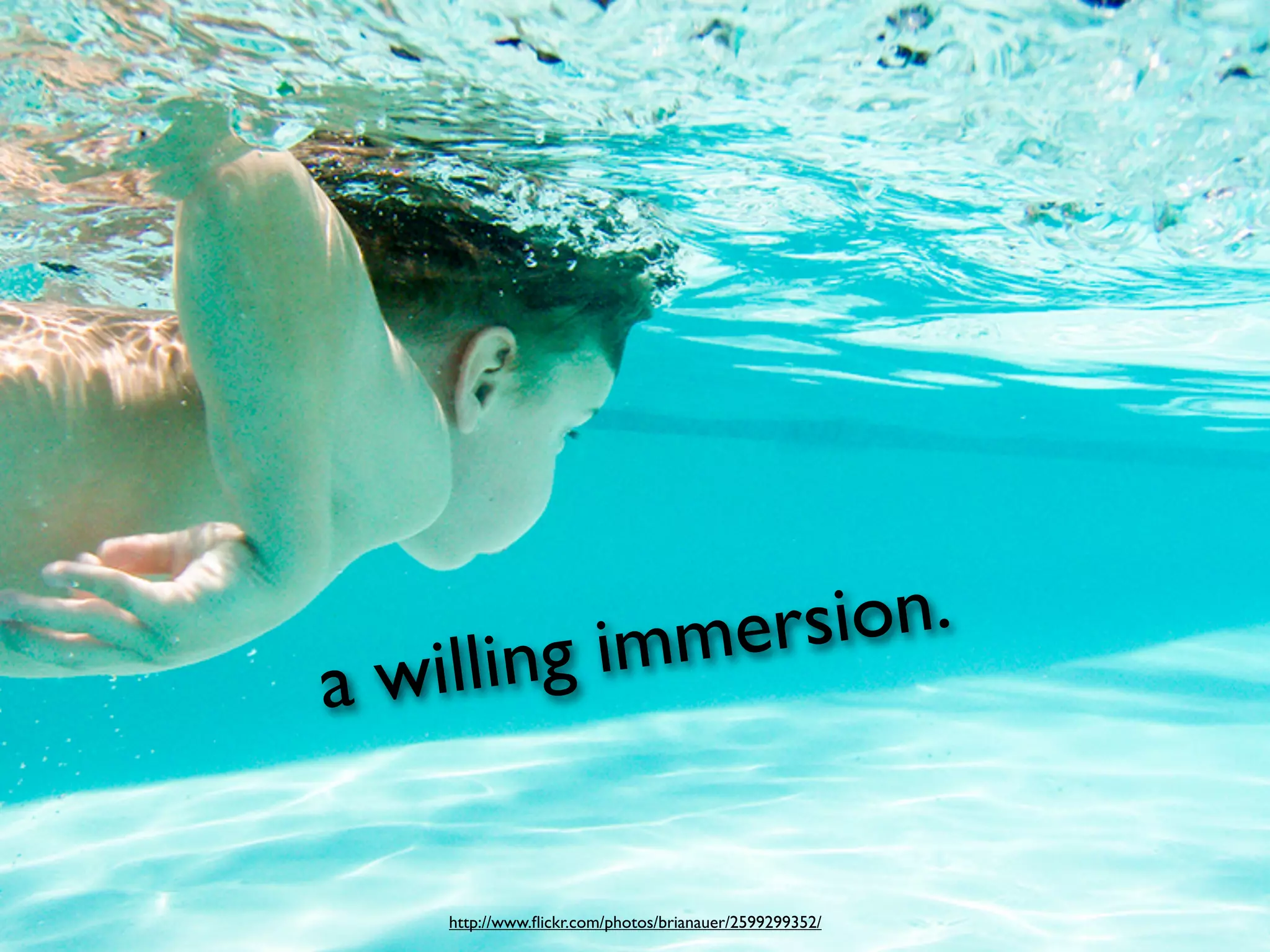 mersion.
a willi    ng im


    http://www.ﬂickr.com/photos/brianauer/2599299352/
 