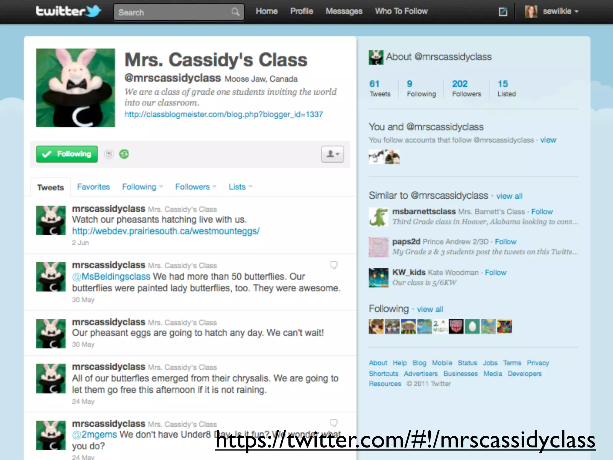https://twitter.com/#!/mrscassidyclass
 