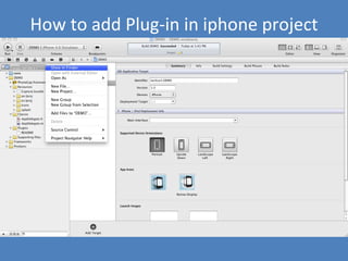 How to add Plug-in in iphone project
 