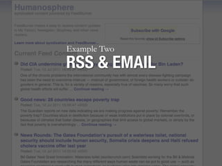 Example Two
RSS & EMAIL
 