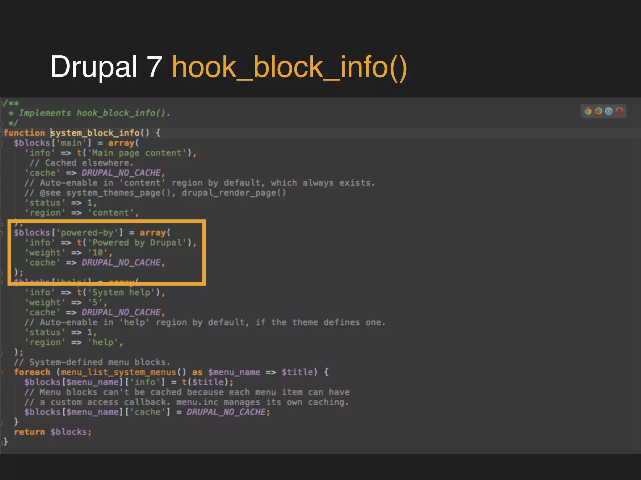 Drupal 7 hook_block_info() 
 