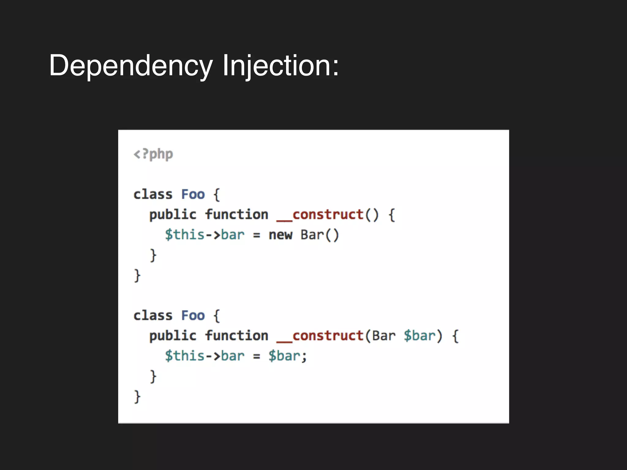 Dependency Injection: 
 