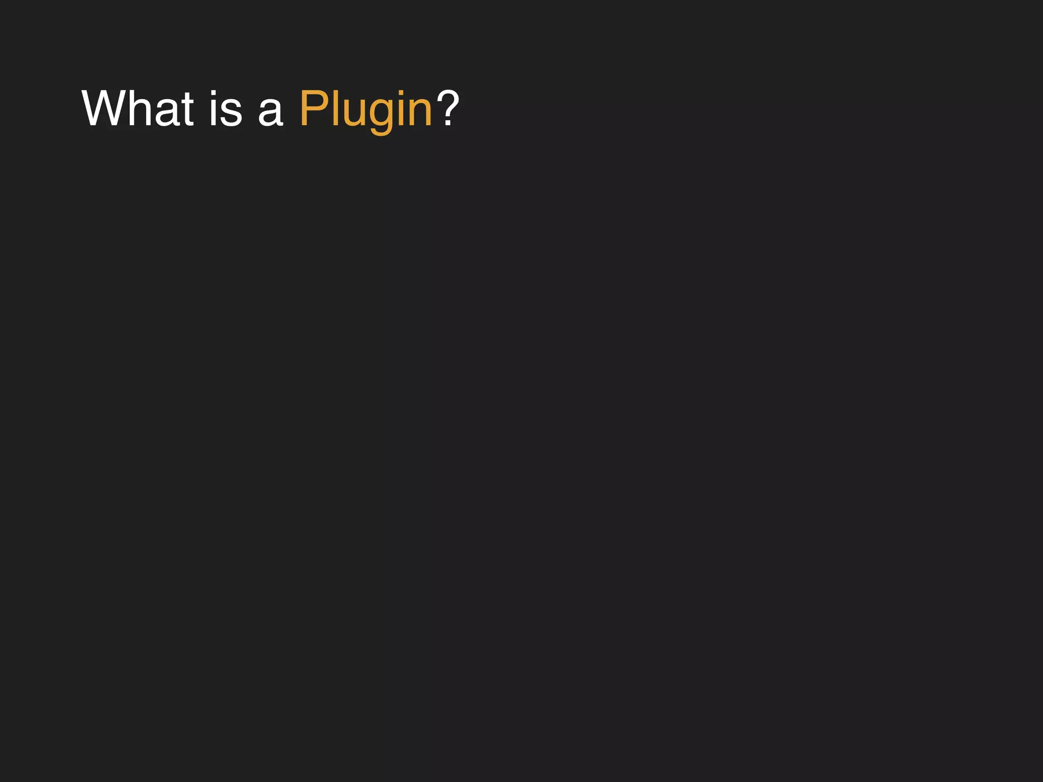 What is a Plugin? 
 
