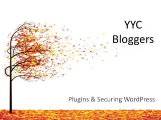 YYC
              Bloggers



Plugins & Securing WordPress
 