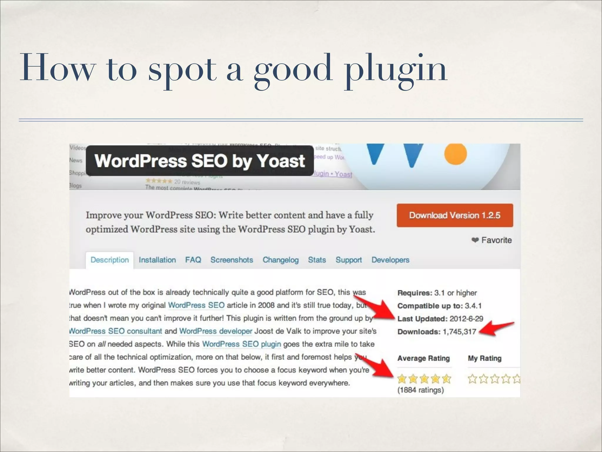 How to spot a good plugin
 