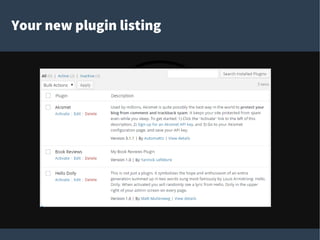 Your new plugin listing
 