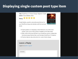 Displaying single custom post type item
 