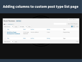 Adding columns to custom post type list page
 