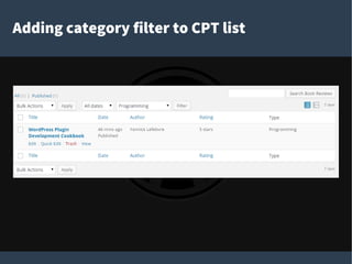 Adding category filter to CPT list
 