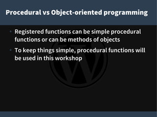 Procedural Programming in WordPress