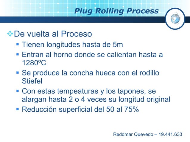 Plug rolling process | PPT