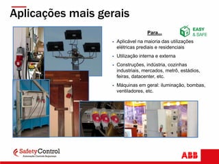 Para...
 Aplicável na maioria das utilizações
elétricas prediais e residenciais
 Utilização interna e externa
 Construções, indústria, cozinhas
industriais, mercados, metrô, estádios,
feiras, datacenter, etc.
 Máquinas em geral: iluminação, bombas,
ventiladores, etc.
Aplicações mais gerais
 
