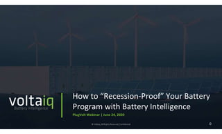 How to "Recession-Proof" Your Battery Program with Battery Intelligence